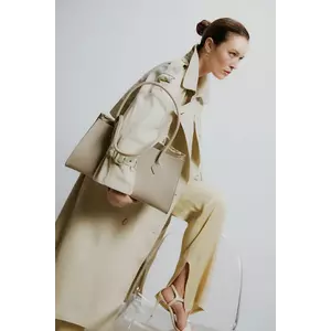 Answear Lab poseta de piele culoarea bej imagine