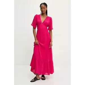 Answear Lab rochie culoarea roz, maxi, evazată imagine