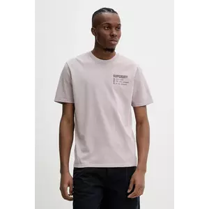 Superdry tricou din bumbac barbati, culoarea gri, cu imprimeu, M1012116A-HJH imagine