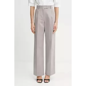 MAX&Co. pantaloni femei, culoarea gri, drept, high waist, 2516131114200 imagine