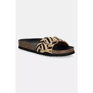 Scholl papuci din piele KATHLEEN femei, culoarea maro, F300642331 imagine