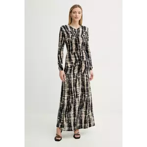 Gestuz rochie culoarea negru, maxi, evazată, 10909962 imagine