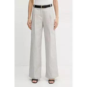 MAX&Co. pantaloni femei, culoarea gri, drept, high waist, 2516131064200 imagine
