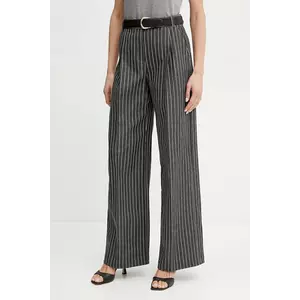 MAX&Co. pantaloni femei, culoarea gri, drept, high waist, 2516131064200 imagine