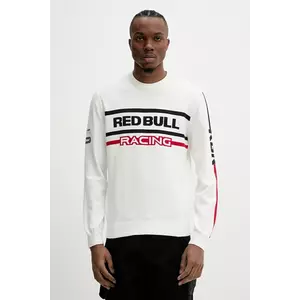 Red Bull Racing x Pepe Jeans pulover de bumbac KNITTED MOTO CREW barbati, culoarea bej, RM700011 imagine