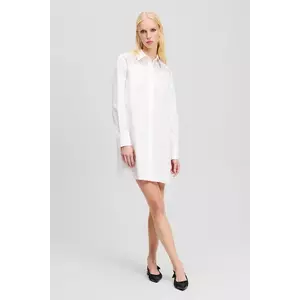 Karl Lagerfeld camasa din bumbac femei, culoarea alb, cu guler clasic, relaxed, A2W11006 imagine