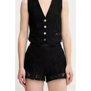 Gaudi pantaloni scurti femei, culoarea negru, cu imprimeu, high waist, 511FD25002 imagine