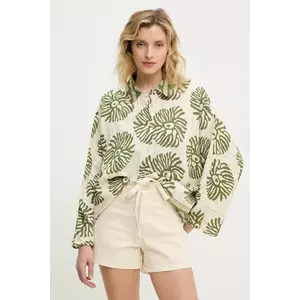 Answear Lab cămașă femei, culoarea verde, cu guler clasic, relaxed imagine