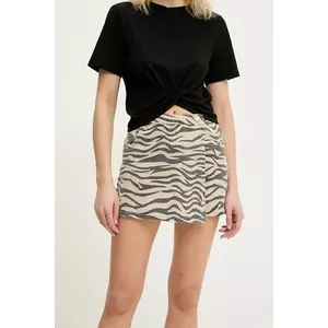 Answear Lab pantaloni scurti jeans femei, culoarea maro, modelator, high waist imagine