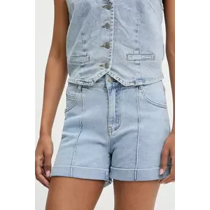 Answear Lab pantaloni scurti jeans femei, neted, high waist imagine