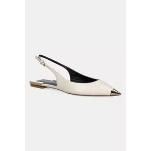 Elisabetta Franchi balerini de piele culoarea bej, cu toc deschis, SA07L51E2 imagine