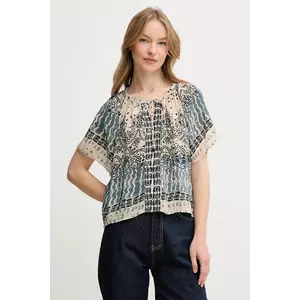 Hoss Intropia bluză femei, culoarea bej, cu imprimeu, 5879130 imagine