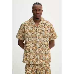 Drôle de Monsieur cămașă din bumbac La Chemise Paisley barbati, culoarea maro, cu guler clasic, relaxed, G-SH203-CO189-MS imagine