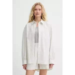 Herskind cămașă din bumbac Lex femei, culoarea bej, cu guler clasic, relaxed, 5567172 imagine