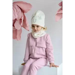 Jamiks fular circular copii POLDI culoarea bej, uni, JWH020 imagine