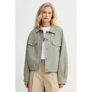 A.P.C. jachetă de bumbac blouson cally culoarea verde, de tranzitie, oversize, COGBJ.F02905 imagine
