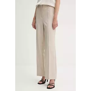 Bruuns Bazaar pantaloni femei, culoarea bej, lat, high waist, BBW4411 imagine