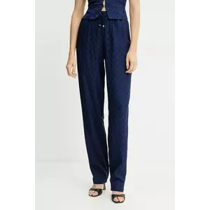 Elisabetta Franchi pantaloni femei, culoarea bleumarin, drept, high waist, PA09152E2 imagine
