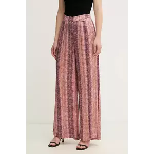 Hoss Intropia pantaloni femei, culoarea roz, drept, high waist, 6549022 imagine