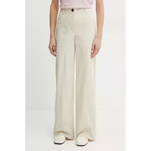 MAX&Co. pantaloni femei, culoarea bej, drept, high waist, 2516131054200 imagine