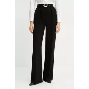 Elisabetta Franchi pantaloni femei, culoarea negru, drept, high waist, PA09552E2 imagine