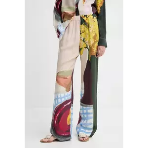 Stine Goya pantaloni femei, culoarea bej, drept, high waist, SG-SS25-P009-2263P imagine