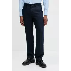 Michael Kors pantaloni din in barbati, culoarea bleumarin, drept, CS5304BBEY imagine