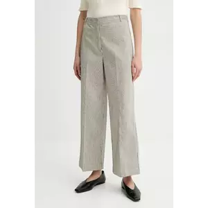 Sessun pantaloni de bumbac femei, culoarea negru, lat, high waist, 25207025 imagine