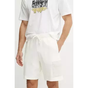 adidas pantaloni scurți din bumbac ALL SZN CB Colorblock barbati, culoarea bej, JN9483 imagine