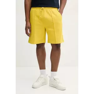 United Colors of Benetton pantaloni scurți din bumbac barbati, culoarea galben, 342ZU900X imagine