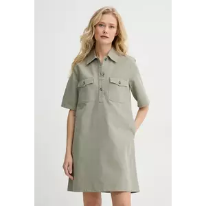 A.P.C. rochie din bumbac robe selia culoarea verde, mini, dreaptă, COGBJ.F35177 imagine