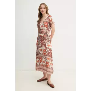 Hoss Intropia rochie culoarea maro, maxi, evazată, 8229084 imagine