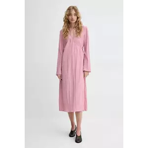 Stine Goya rochie culoarea roz, midi, evazată, SG-SS25-D111-2342 imagine