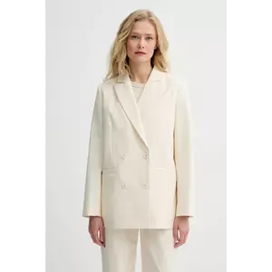 A.P.C. sacou din bumbac veste lucy culoarea bej, cu doua randuri de nasturi, uni, COHFU.F03212 imagine