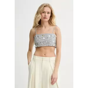 ISABELLE BLANCHE top femei, culoarea gri, cu imprimeu, IS25SS-C039-T003 imagine