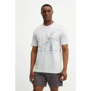 adidas Originals tricou din bumbac Q12 TS Pole barbati, culoarea gri, cu imprimeu, JP2666 imagine