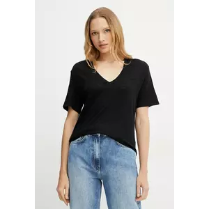 BOSS Orange tricou de in femei, culoarea negru, 50538645 imagine