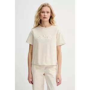 A.P.C. tricou din bumbac annie - GOTS femei, culoarea bej, COHBQ.F26495 imagine