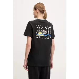 adidas Originals tricou din bumbac Graphic Loose T femei, culoarea negru, JD1805 imagine