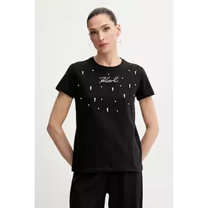 Karl Lagerfeld tricou din bumbac femei, culoarea negru, A2W17120 imagine