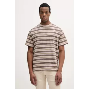 United Colors of Benetton tricou din bumbac barbati, culoarea maro, cu imprimeu, 30CXU10A0 imagine