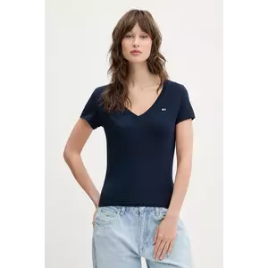 Tommy Jeans tricou din bumbac 2-pack femei, culoarea bleumarin, DW0DW21367 imagine