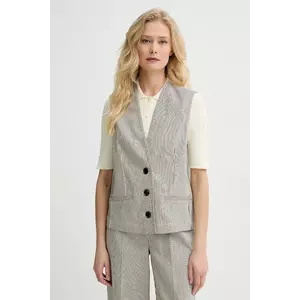 Sessun vestă din bumbac femei, culoarea bej, un singur rand de nasturi, 25213012 imagine