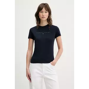 Tommy Jeans tricou din bumbac femei, culoarea bleumarin, DW0DW20315 imagine