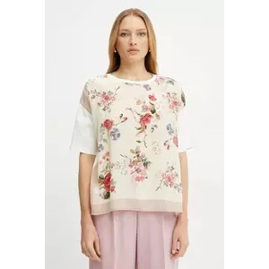 Weekend Max Mara tricou din amestec de mătase femei, culoarea bej, 2515941082600 imagine