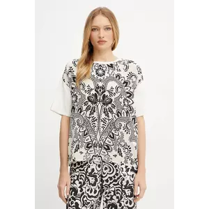 Weekend Max Mara tricou din amestec de mătase femei, culoarea bej, 2515941082600 imagine