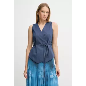 Sandro Ferrone vesta culoarea bleumarin, desfacut, S23XBEBAFATA imagine