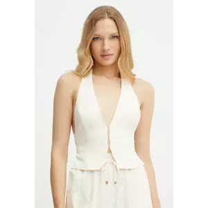 Elisabetta Franchi vesta culoarea bej, un singur rand de nasturi, GL00652E2 imagine