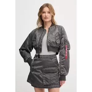 Alpha Industries geaca bomber MA-1 Vintage Cropped Wmn culoarea gri, de tranzitie, oversize, 156002 imagine