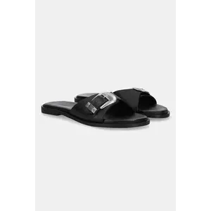 Answear Lab slapi de piele femei, culoarea negru imagine